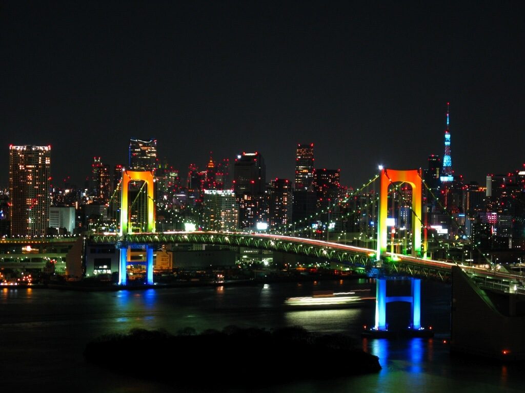 Tempat Wisata Terkenal di Tokyo - Rainbow Bridge - Jembatan Pelangi