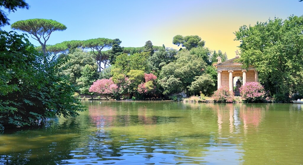 Villa Borghese Gardens - Gambar dan Foto Tempat Wisata Terkenal di Roma Italia