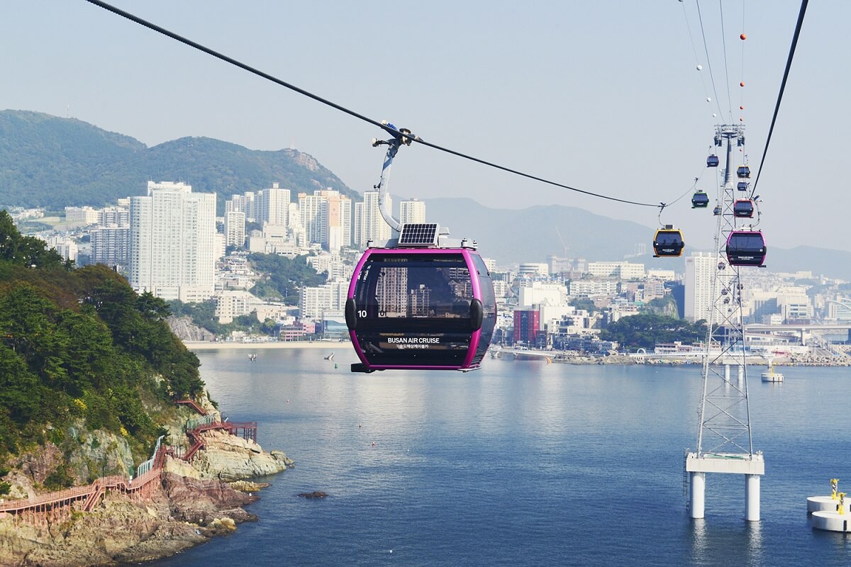 Song Marine Cable Car - Gambar Foto Tempat Wisata Terkenal di Busan Korea Selatan