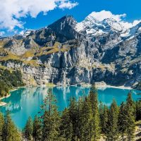 Oeschinen Lake - Danau Oeschinen - Gambar Foto Tempat Wisata Terkenal di Swiss